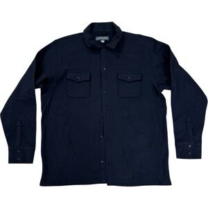 VTG BANANA REPUBLIC Button Down Jacket LARGE Men's Black Military Pockets